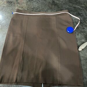 Talbots Sz 14 Waist 38" Length 23" Chocolate Brown Skirt Very dense fabric! B41